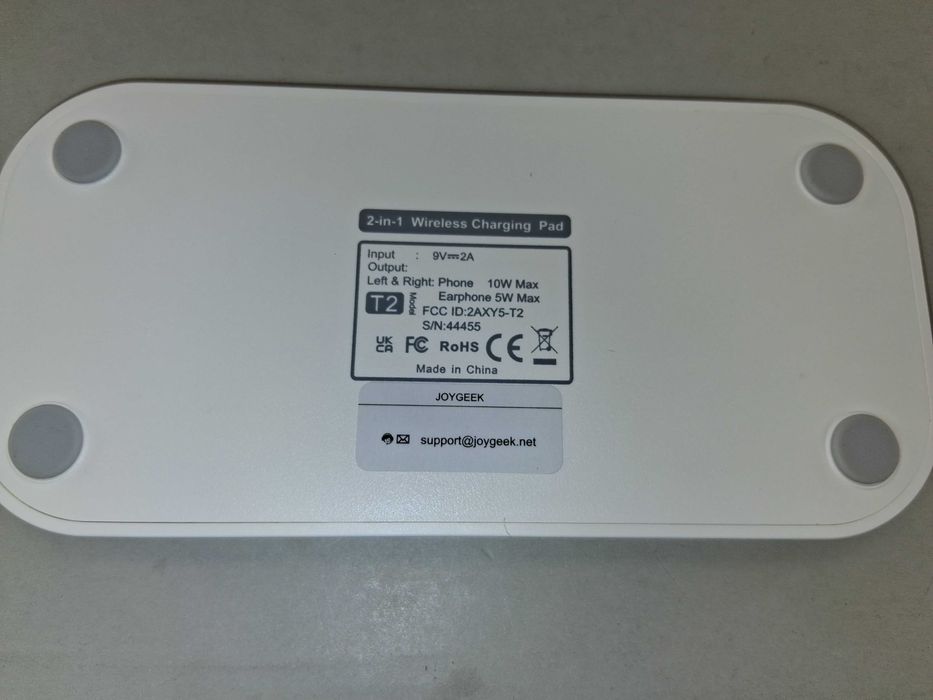 N008 Ładowarka Indukcyjna Joygeek T2 Podwójna Bezprzewodowa 2-in-1