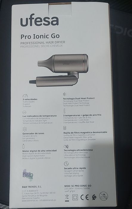 Secador Cabelo Ufesa Pro Ionic Go