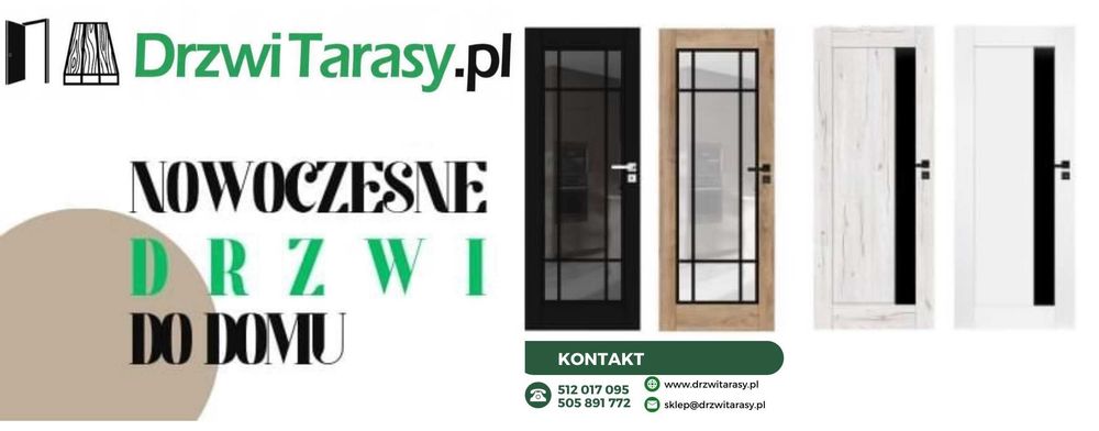 Windoor Drzwi ELEGANCE bezprzylgowe białe od ręki SZYBKA dostawa