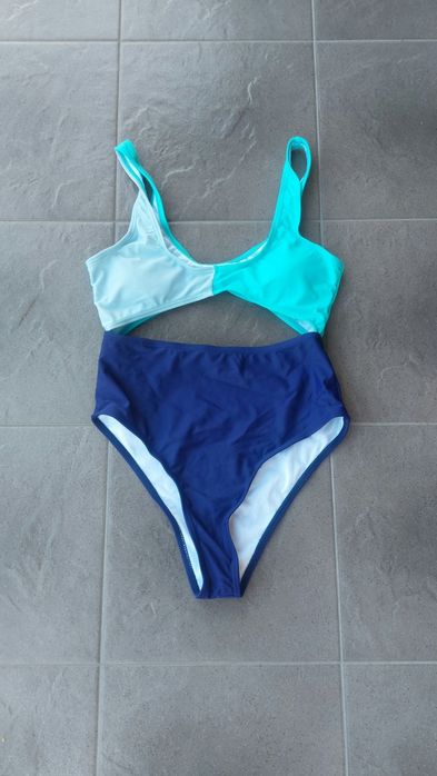 Strój kąpielowy bikini push up jednoczęściowy wycięcia M 38 Nowy Shein