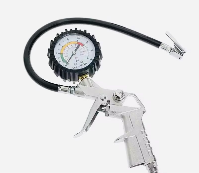 Новий якісний пістолет для підкачки коліс манометр на швидкозʼємі