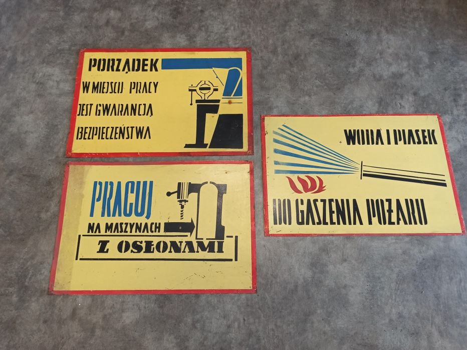 Stare metalowe tablice PRL