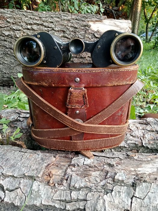 Германский раритетный бинокль CARL ZEISS JENA 6х30 с кожаным кофром. 1907 - 1917 г.в.