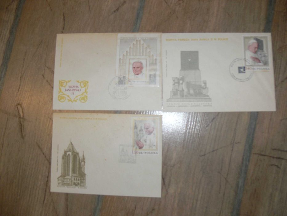 Znaczki z kopertami z pierwszego dnia obiegu Jan Paweł II z PRL