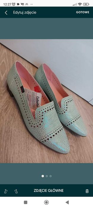 Mokasyny baleriny błękitne rozmiar 39 40 37