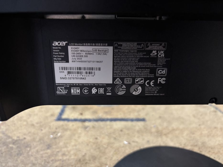 Monitor acer nitro xv240y *uszkodzony*