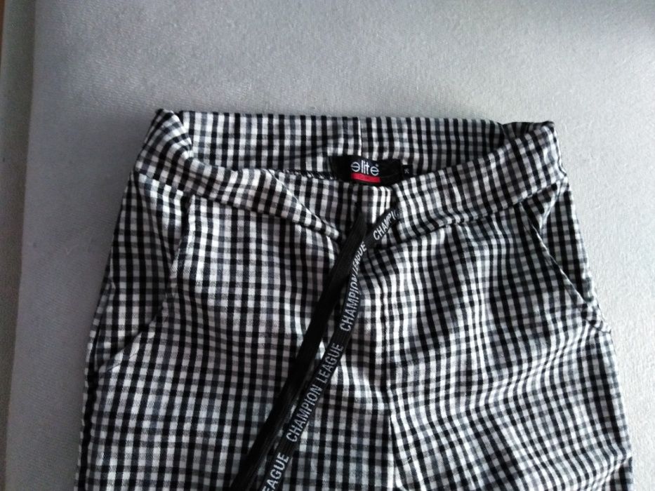Spodnie materiałowe w kratkę kratę elite roz. S 36 NOWE