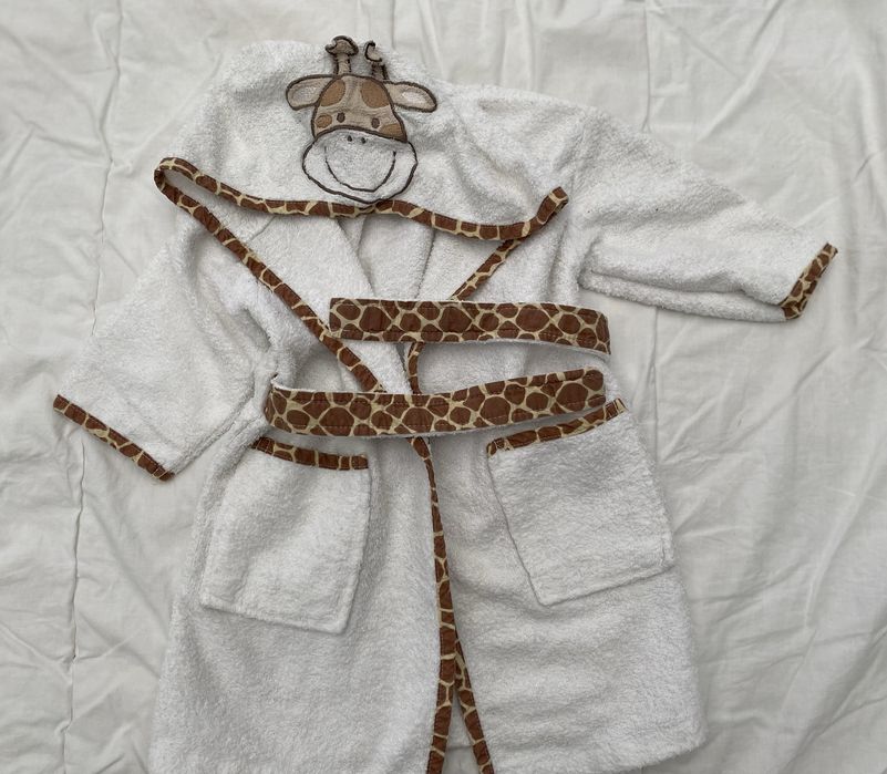 Robe banho ou roupão piscina bebé 1 ano Girafa