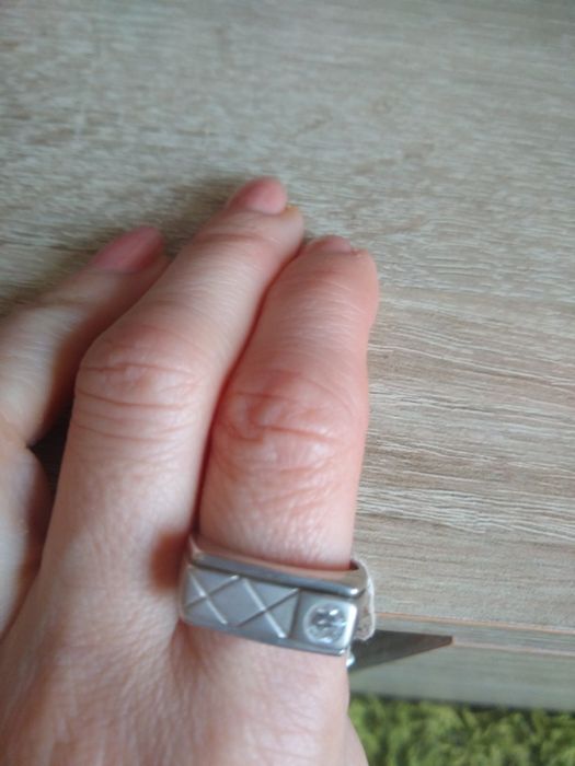 Nowy męski srebrny pierścionek