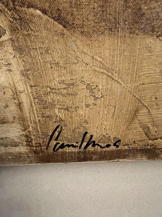 Quadro pintado à mão e assinado