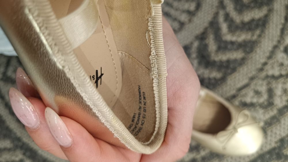 Balerinki złote h&m 24