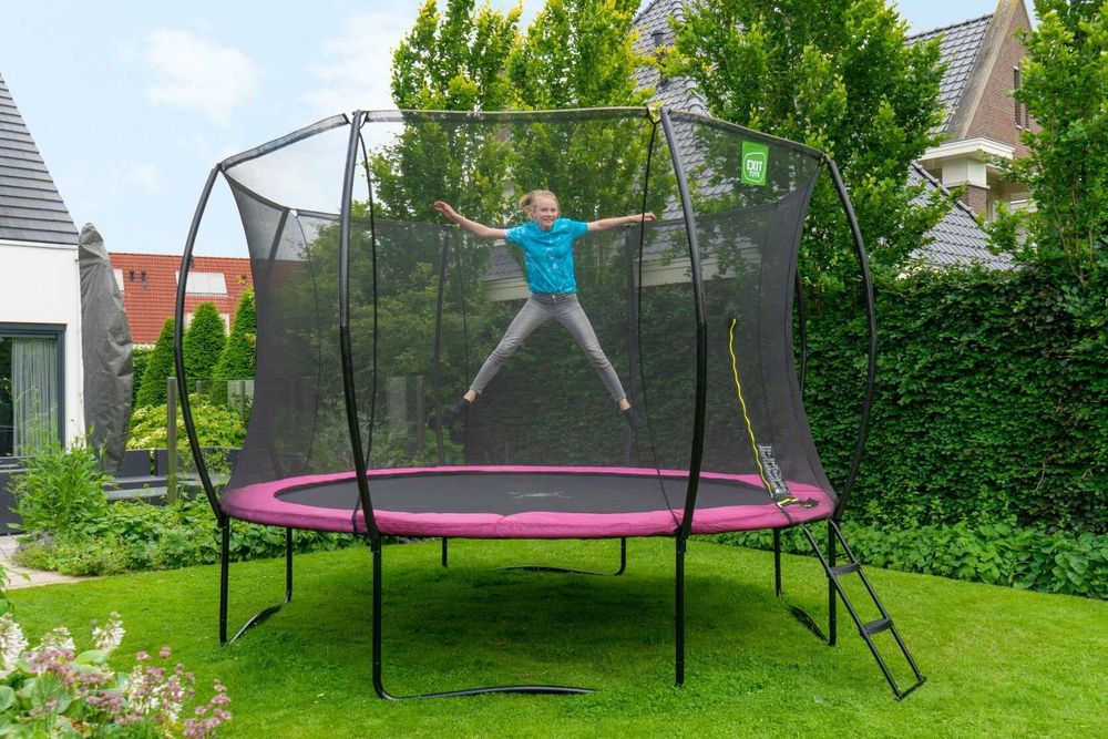 Батут Exit Silhouette 427 чорний, зелений, рожевий