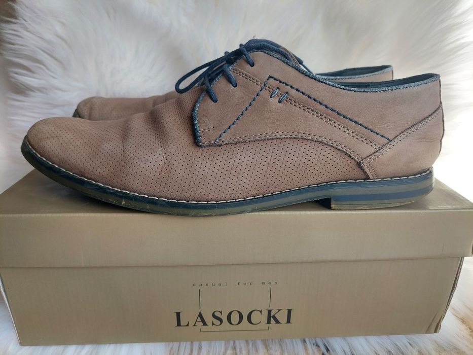 Buty półbuty męskie 45 szare Lasocki CCC skóra
