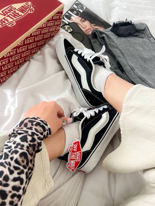 PREMIUM‼️ Кросівки KNU OLD SKOOL BLACK WHITE ванс кну чорні класика