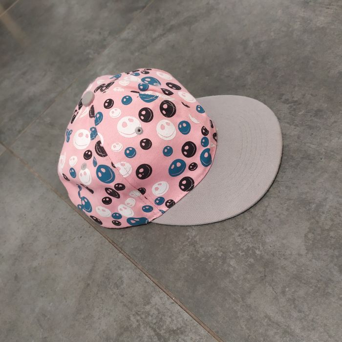 Kaszkiet dziewczęcy różowo szary  57 cm obw