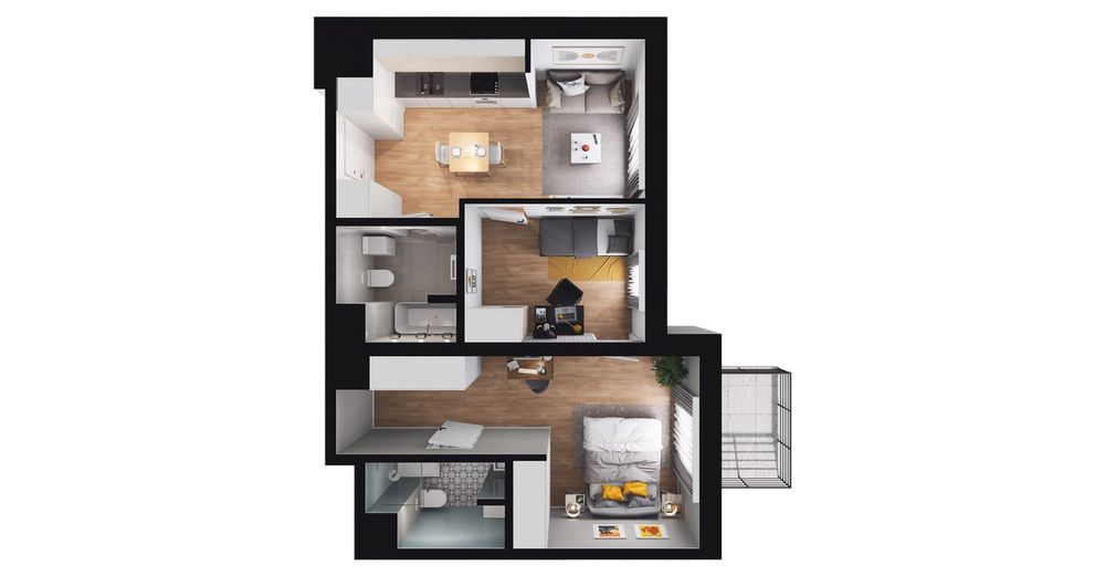3-pokojowe mieszkanie 49m2 + balkon