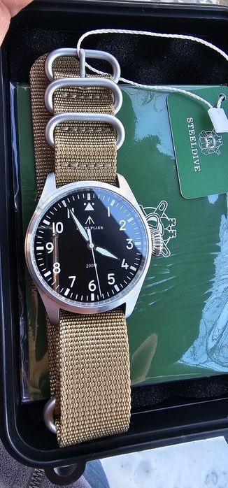 Годинник Steelflier, пілот, сапфірове скло, 200 метрів водозахист