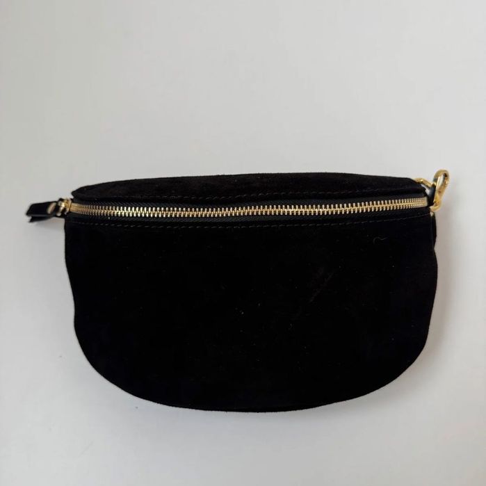 Замшева жіноча сумка-бананка Vera pelle