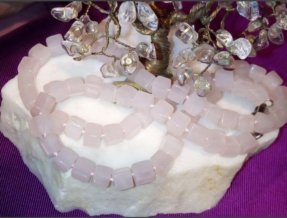 Бусы  Ожерелье  Розовый кварц