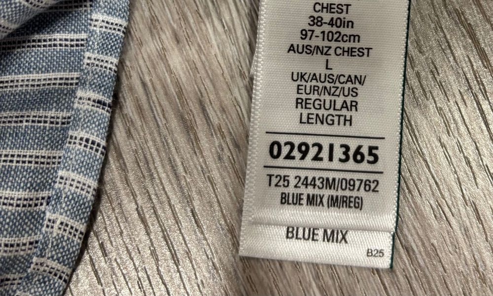 Marks & Spencer L Льняная Мужская рубашка льна l льон лён спенсер льна