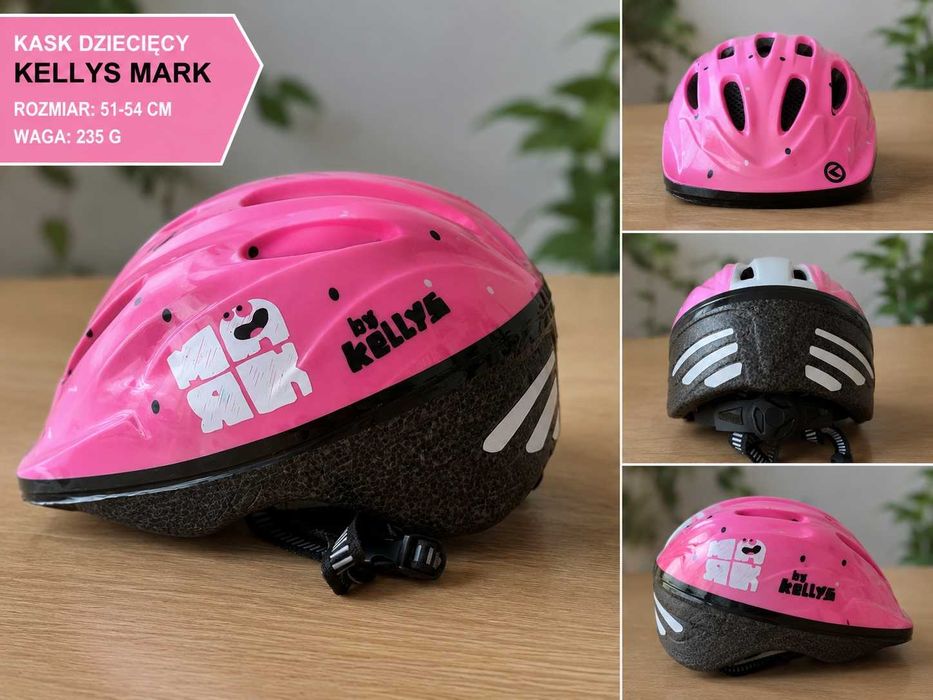 Kask rowerowy dla dziewczynki Kellys (model Mark) 51-54 cm - różowy