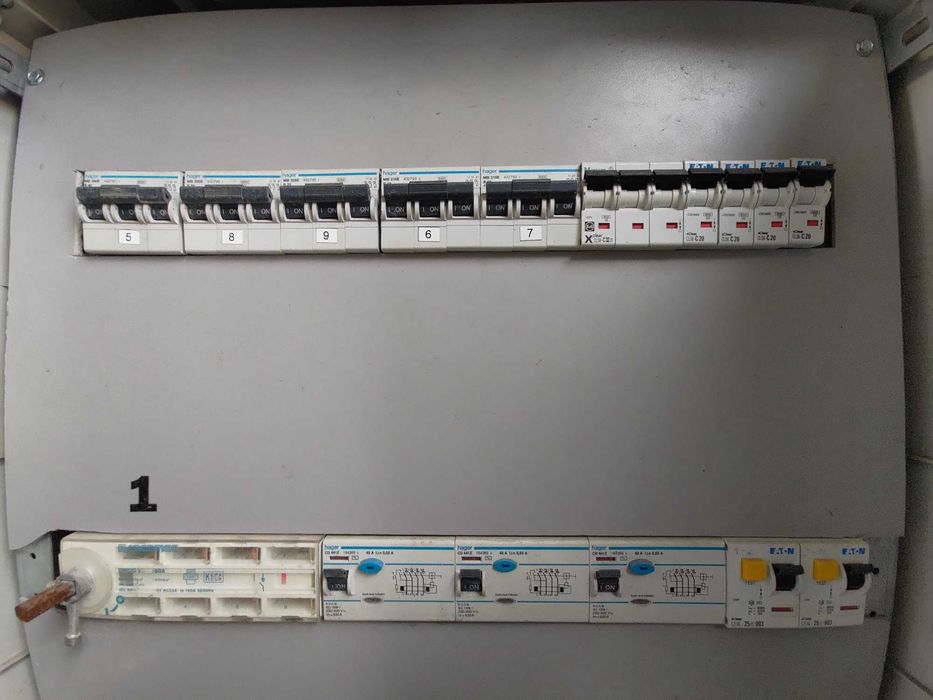 duża budowlana skrzynka elektryczna prąd na placu budowy