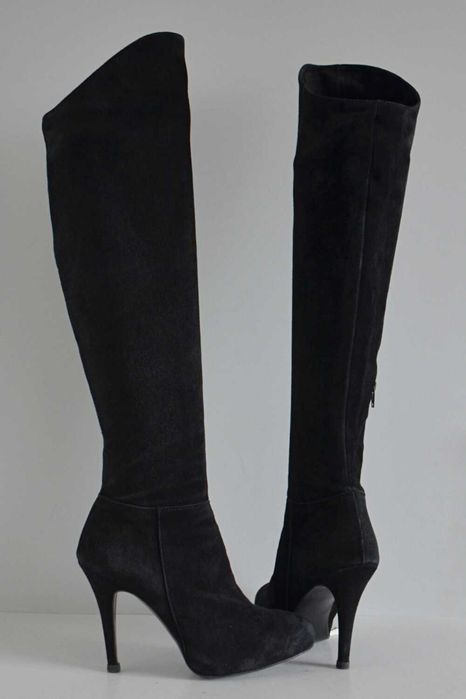 UROCZA SZPILKA kozaki Gloria Ortiz zakrywające kolano z platformą 38