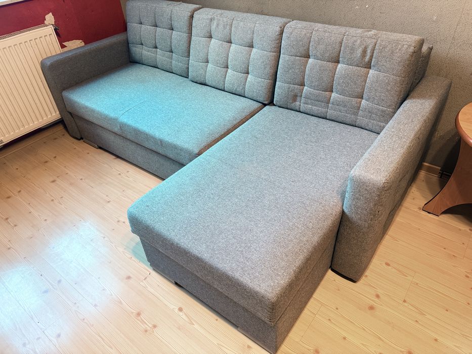 Lóżko Narożnik szary