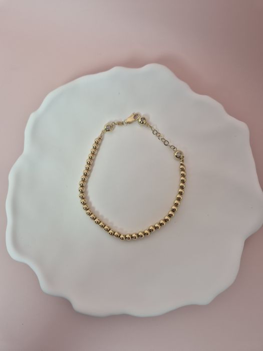 Złota bransoletka kulki gładkie 20,5 cm p. 585