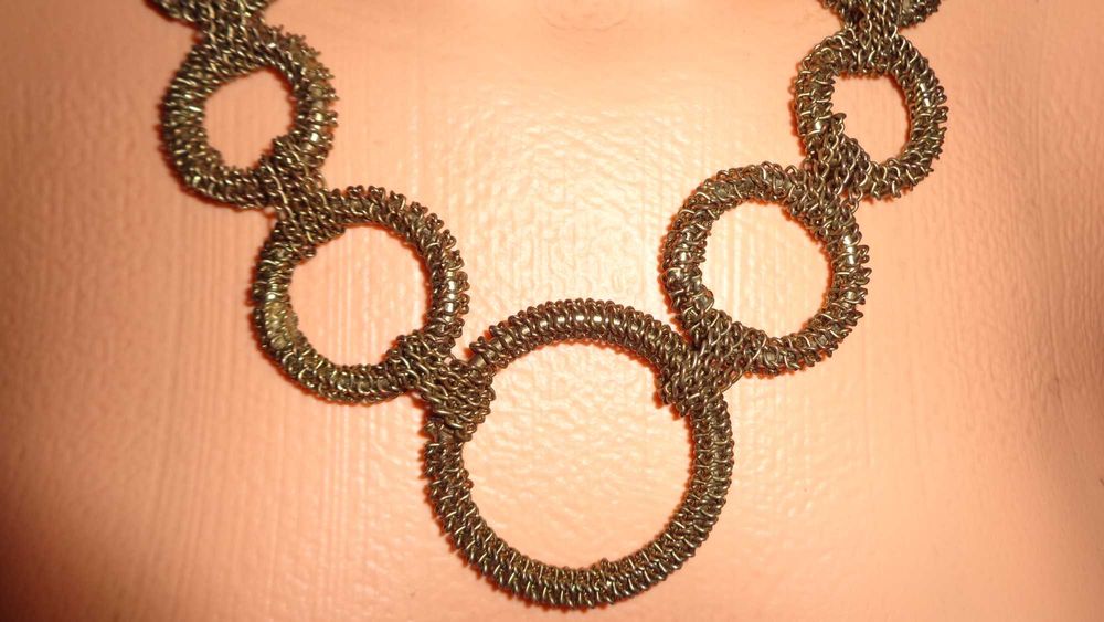 Korale+naszyjnik+pasek+ podstawki srebrne