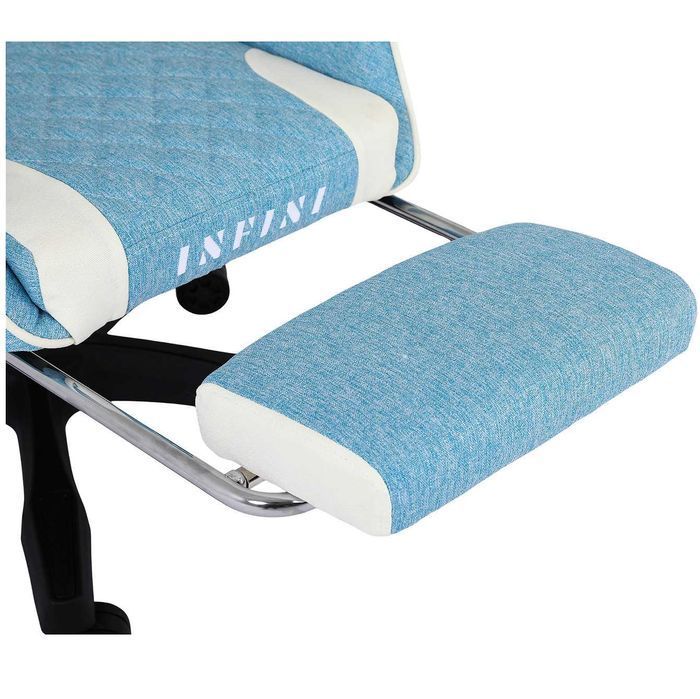 Fotel Gamingowy Infini Core Light Blue z Tkaniny i Podnóżkiem