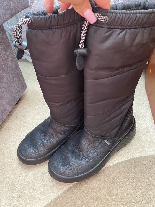 Зимние кожаные термо сапоги Ecco