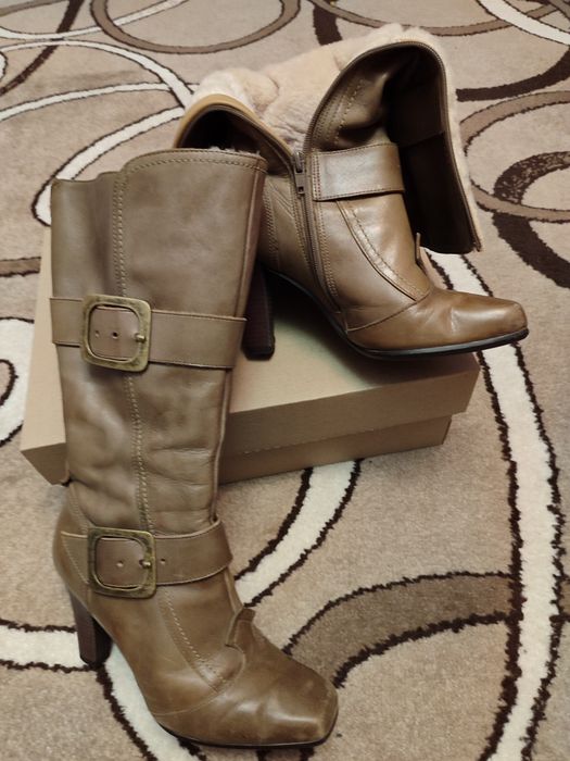 Сапоги зимние, кожа, мех