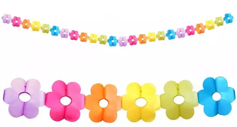Girlanda papierowa - kolorowe kwiaty, 1 sztuka. MK TRADE