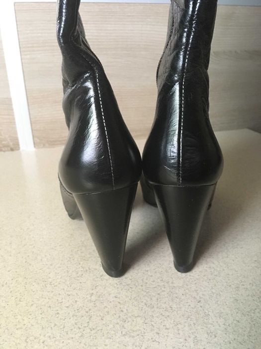 Kozaki skórzane, czarne, skóra, polski producent, rozmiar 37