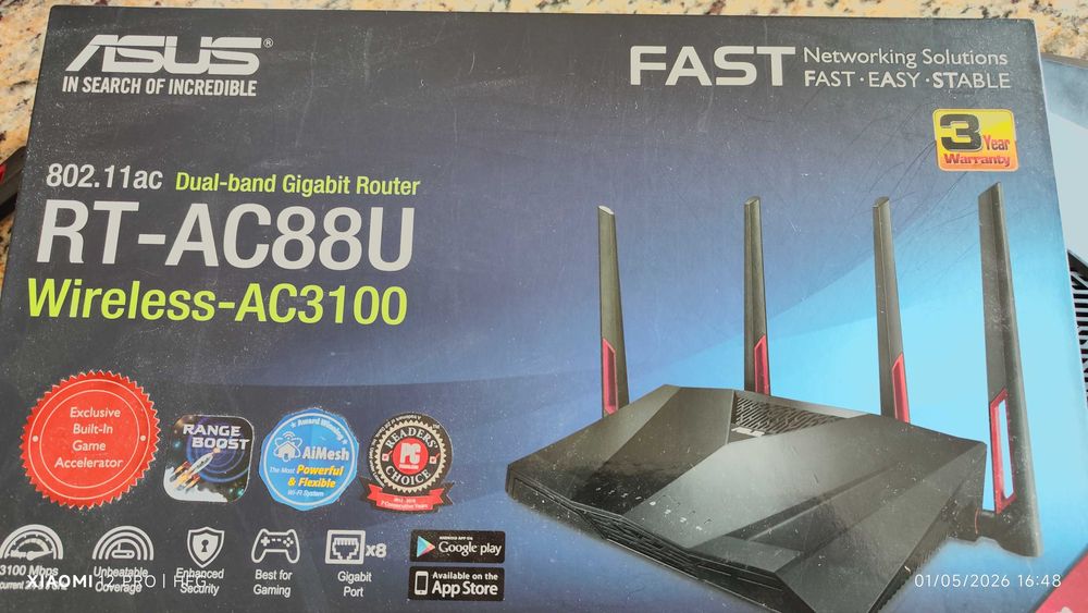 Router AiMesh Asus RT-AC88U AC3100 Wi-Fi 7 802.11ac Dual-Band