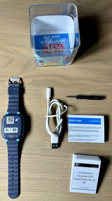 Smartwatch dziecięcy zegarekGARETT KIDS SPARK NIEBIESKI 4G z folią GPS