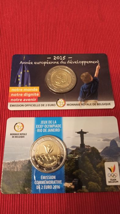 Cartões coincards Bélgica 2 euros comemorativos