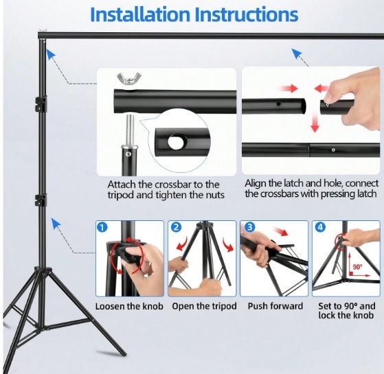 Kit de suporte para fundo fotográfico