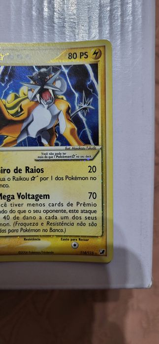 Carta pokémon Raikou 114/115 gold star ex unseen forces