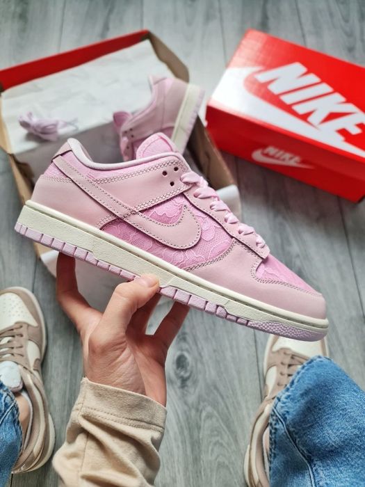 Nike Dunk Low Lace Pack Regal Pink / жіночі кросівки Nike Dunk / найк данк рожеві  37 38 39 40 41