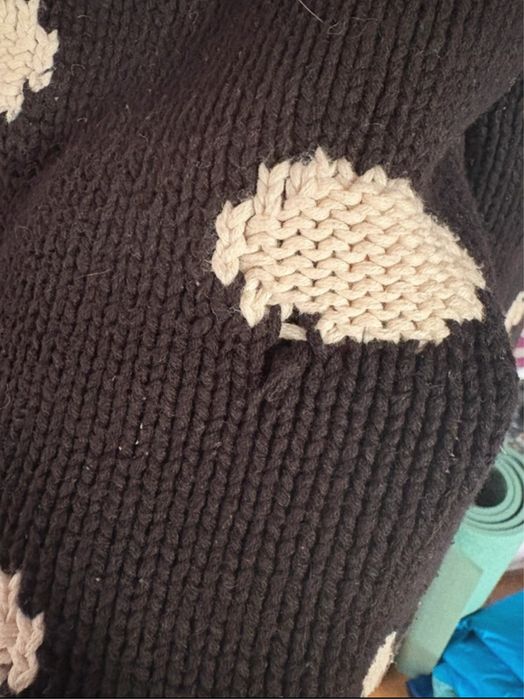 Czarny sweter w kropki Zara Knit