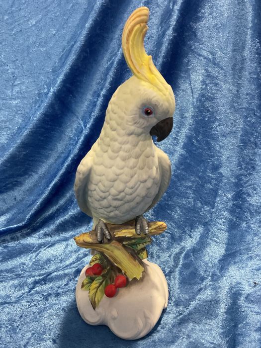 Catatua vista alegre biscui pintura manual alt,26 cm