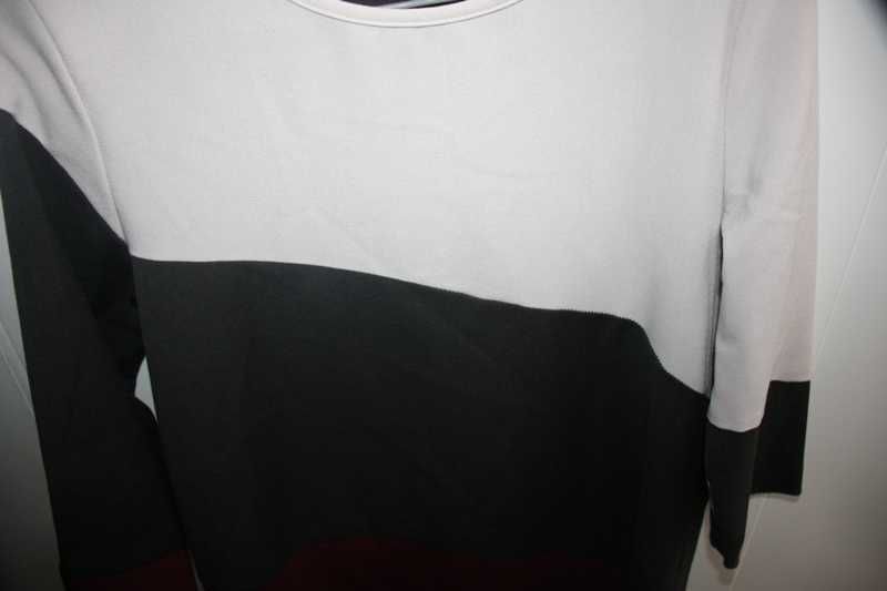Vestido branco neve, cinza e bordeaux da ZARA tamanho M-L