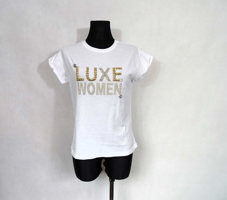T-shirt mint Luxe Women cyrkonie kamienie