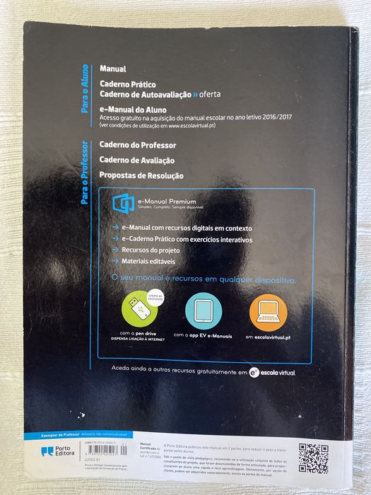 Manual “Novo Espaço” Matemática A 11.° Ano - Porto Editora