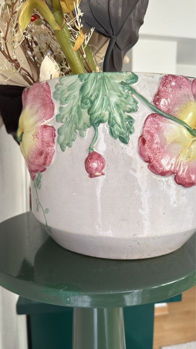 Cachepot antigo em faiança (Majolica)