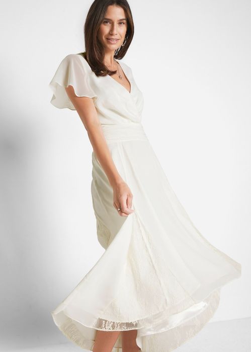 Nowa suknia ślubna 38 40 cywilny poprawiny ecru wesele zwiewna koronka