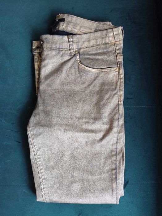 Złote spodnie rurki H&M 38 M