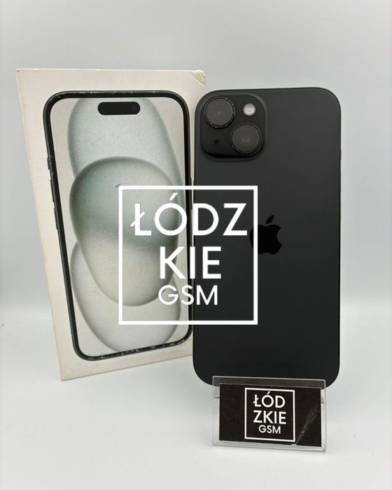 iPhone 15 128GB BLACK BAT. 100% 1599 zł Łódzkie GSM Rzgowska 16